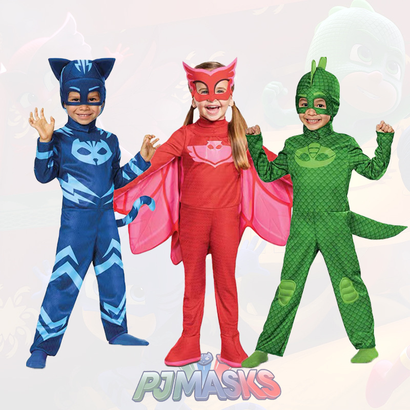 Kids Face Mask - ชุดคอสเพลย์เด็ก ชุดนอนสีฟ้า ชุดฮีโร่การ์ตูนพร้อมหน้ากาก ชุดคอสเพลย์สำหรับฮาโลวีน ของขวัญวันเกิด ชุดแสดงบนเวที