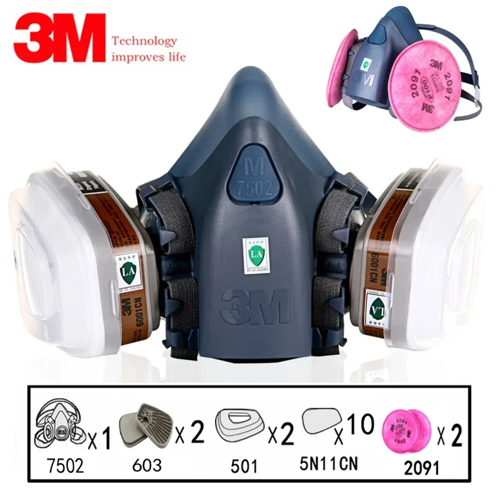Dust Mask Construction - 17 in 1 3M 7502 ฝุ่นหน้ากากป้องกันแก๊ส