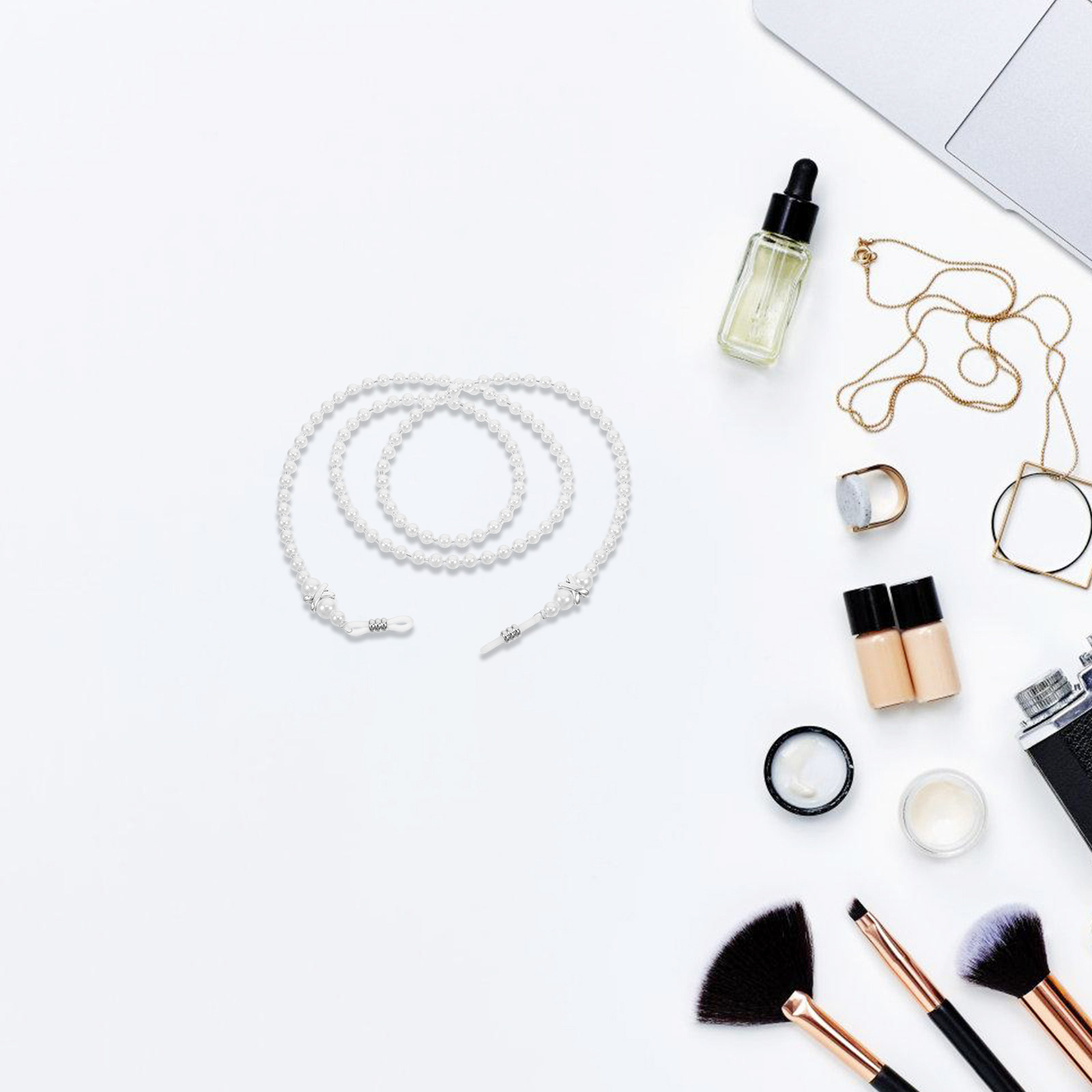 Mask Chain Holder - สายคล้องแว่นตาไข่มุกหรูหราสำหรับผู้หญิง สายคล้องลูกปัดแฟชั่นกันหลุด สำหรับแว่นกันแดด หน้ากาก และแว่นตา